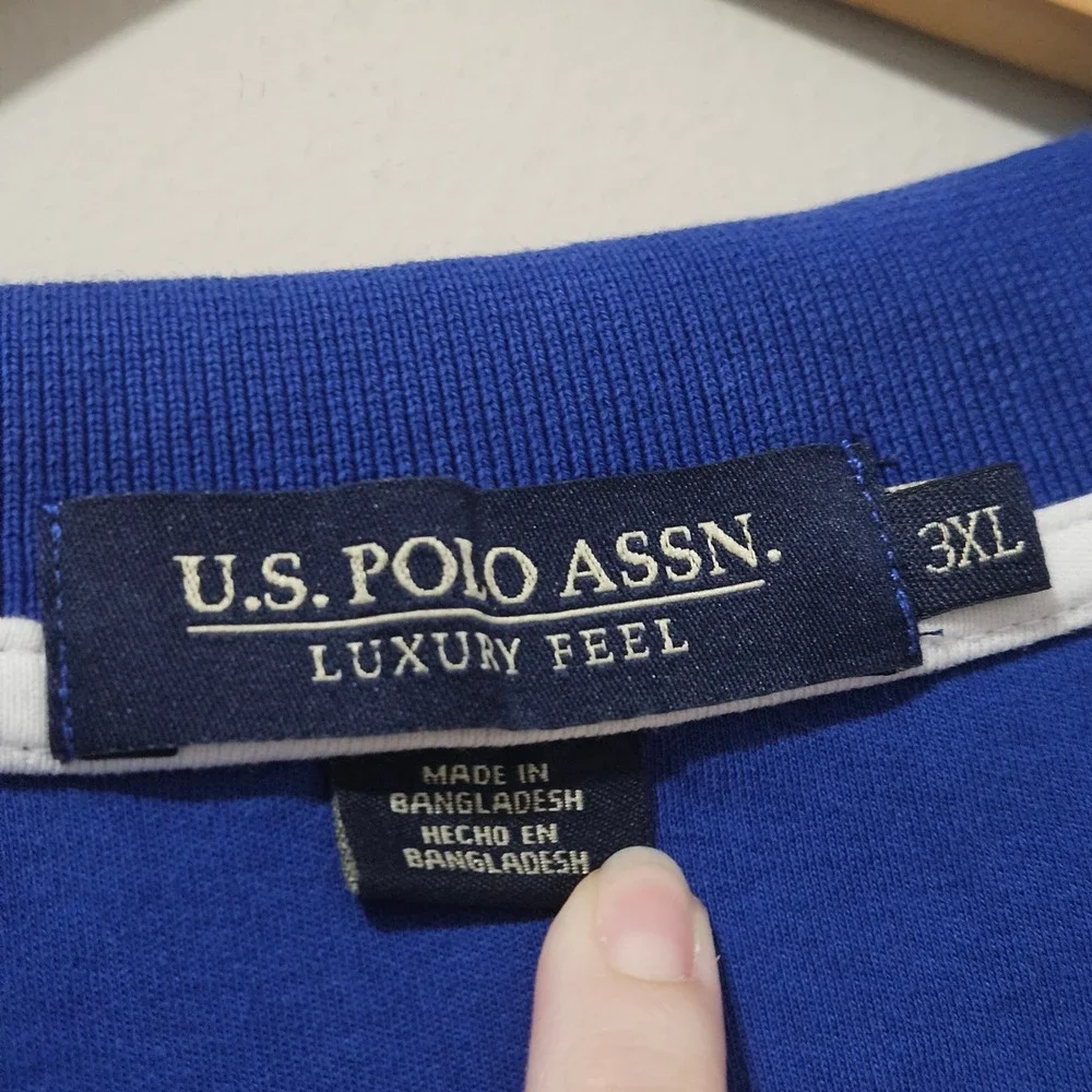 US Polo Assn Mens 3XL Royal Blue Luxury Feel Short Sleeve Cotton Polo‎ Shirt